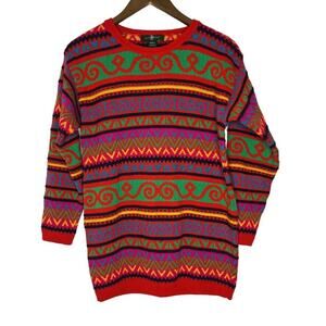 Hunt Club Women's Vintage Multicolor Knit Sweater Size S Boho Style USA Made